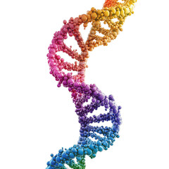 Colorful abstract DNA strand isolated on white png stylized helix design png biotech graphic png medical research image png transparent background image