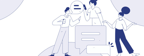 Communicate with consultants flat vector character concept operation hand drawn illustration
