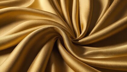 Golden Silk Fabric Drapery: Luxurious Texture and Swirling Elegance