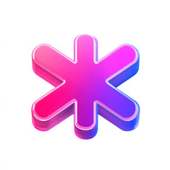 pink cross on white background