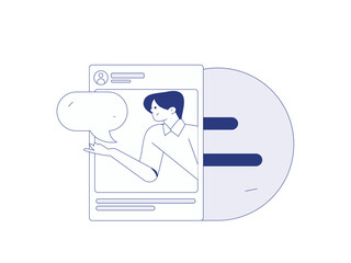 Communicate with consultants flat vector character concept operation hand drawn illustration
