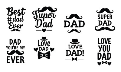 Fototapeta premium happy fathers day typography t-shirt design on white background