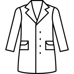 Minimal Lab Coat Vector on White