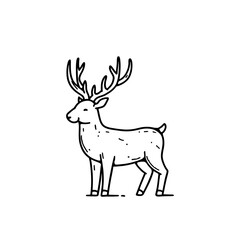 Elegant deer vector illustration with majestic antlers, perfect for wildlife and nature-themed designs. Minimalist line art style ideal for logos and branding.