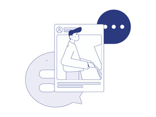 Communicate with consultants flat vector character concept operation hand drawn illustration
