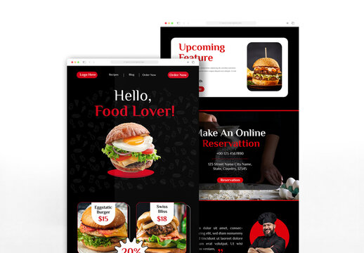 Modern Food Email Newsletter Template for Restaurants