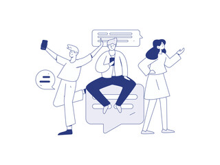 Communicate with consultants flat vector character concept operation hand drawn illustration
