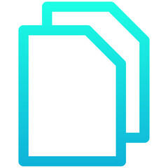 File And Document, Copy Page, Paper Vector Icon, User Interface, User Experience, Line Gradient Style Isolated Vector Icon.