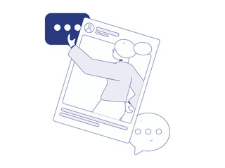 Communicate with consultants flat vector character concept operation hand drawn illustration
