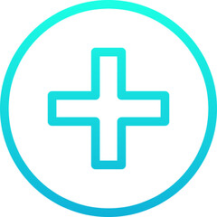 Obraz premium Add Button Vector Line Gradient Icon.