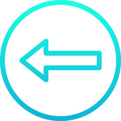 Left Arrow Vector Line Gradient Icon.