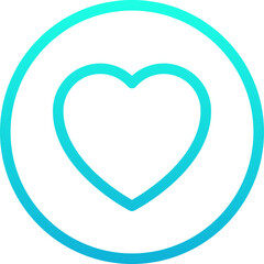 Heart Vector Line Gradient Icon.