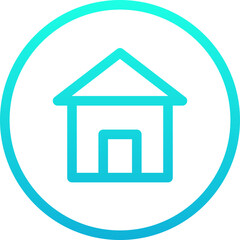 Home Button Vector Line Gradient Icon.