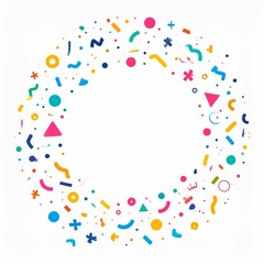 Confetti Burst Colorful Shapes Framing Empty Space