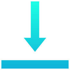  Down Arrow Vector Silhouette Gradient Icon.