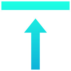  Up Arrow Vector Silhouette Gradient Icon.