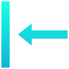  Left Arrow Vector Silhouette Gradient Icon.