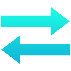  Left And Right Arrows Vector Silhouette Gradient Icon.