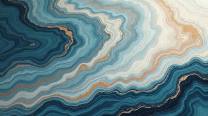 Fototapeta premium Abstract Swirling Ocean Hues with Gilded Accents A Luxurious Textured Background Image