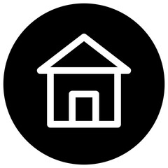 Home Button Vector Silhouette Icon.