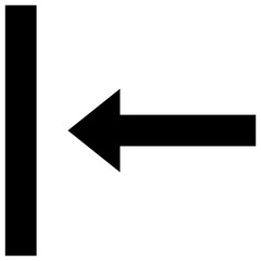 Left Arrow Vector Silhouette Icon. 