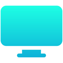 Computer, Monitor Icon, Lcd Tv Vector Icon, Display, Led Tv, User Interface, User Experience, Silhouette Gradient Style Isolated Vector Icon.