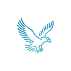 Obraz premium Majestic Eagle in Flight, a Powerful Design Element.A stylized, line art illustration of an eagle in flight.