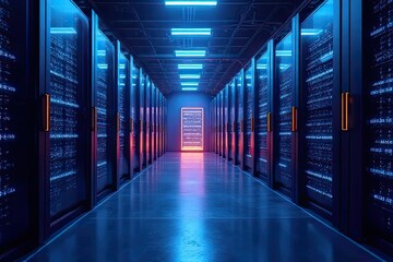 Fototapeta premium Cloud Hosting Infrastructure Visualization
