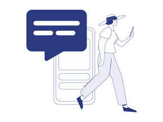 Communicate with consultants flat vector character concept operation hand drawn illustration

