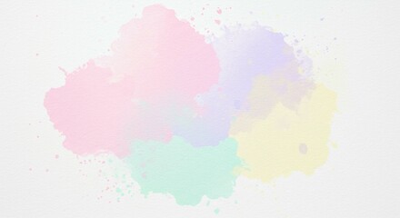 Obraz premium Pastel Watercolor Wash Background Soft Pink Purple Yellow and Mint Green Abstract Texture