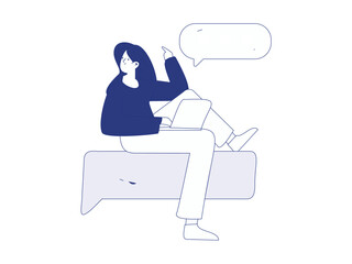 Communicate with consultants flat vector character concept operation hand drawn illustration
