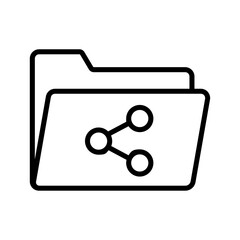 File Sharing Icon with Network Symbol