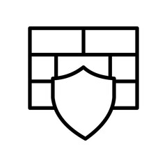 Firewall Protection Icon with Shield Outline