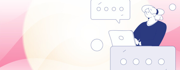 Communicate with consultants flat vector character concept operation hand drawn illustration
