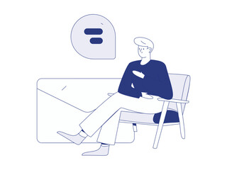 Communicate with consultants flat vector character concept operation hand drawn illustration
