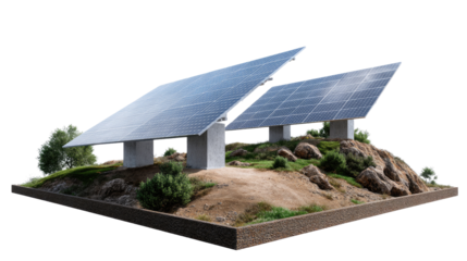 Solar Panel Energy: Capturing the essence of renewable energy, this image showcases solar panels poised on a natural setting, epitomizing sustainability and eco-conscious power.