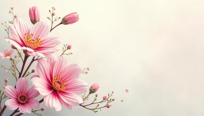 Delicate, small-scale floral print on light background, botanical, wallpaper