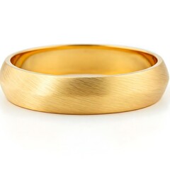  Chunky hexagonal gold bangle with brushed finish.
