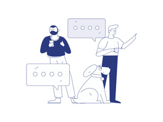 Communicate with consultants flat vector character concept operation hand drawn illustration
