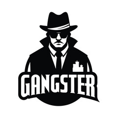 Gangster Figure Logo Graphic Design.
