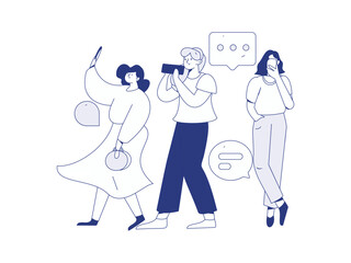 Communicate with consultants flat vector character concept operation hand drawn illustration
