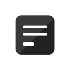 Minimalist black and white vector note icon, for website design