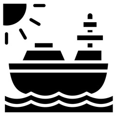 Obraz premium Boat glyph icon