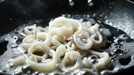 frying pan with meat, black pan, butter, mushroom, cheese, paella, steak, vegetable, squid, egg omelette, chicken, shrimp, oil, beef, pork, sausage - Powered by Adobe