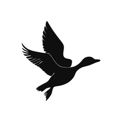 Fototapeta premium Flock of flying duck icon sign of silhouette vector illustration