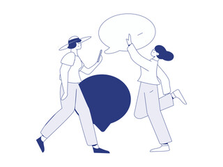 Communicate with consultants flat vector character concept operation hand drawn illustration
