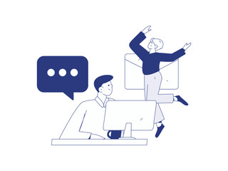 Communicate with consultants flat vector character concept operation hand drawn illustration
