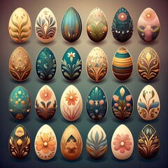 set of easter eggs
