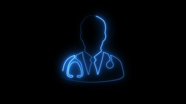 Glowing neon, personal profile icon animation background  personal profile. 