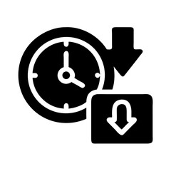 Lead Time Reduction Icon Black fill Style